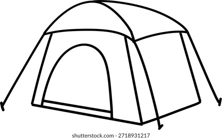 Ilustração leve do vetor da barraca do acampamento