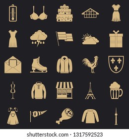 Lightweight clothing icons set. Simple set of 25 lightweight clothing vector icons for web for any design