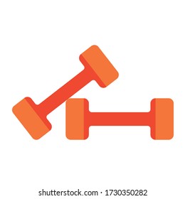Lightweight dumbbell pair for lifting exercise  and muscle training. Healthy lifestyle. Workout activity and body building equipment. Fit condition. Athletic. Vector design.