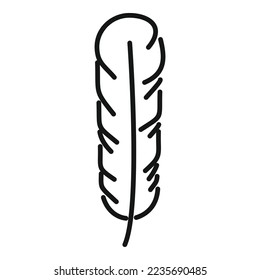 Lightweight feather icon outline vector. Quill pen. Art ink