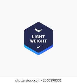 Lightweight label design element vector. Best Lightweight icon with precision and perfect design balance. Light weight icon for product packaging design element.