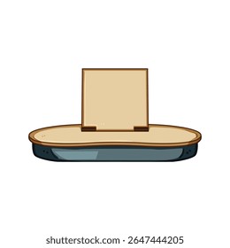 leve portátil de mesa de volta desenho animado. dobrável empilhável, versátil acessível, moderno retangular leve mesa de volta portátil sinal. isolado símbolo vetor ilustração