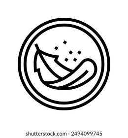 lightweight product label caution line icon vector. lightweight product label caution sign. isolated contour symbol black illustration