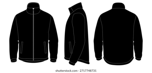 Vector de Plantilla de maqueta de chaqueta deportiva ligera