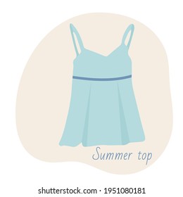 Lightweight summer top made of cotton fabric. A thing for leisure and travel. Casual style. element for your design. Simple flat illustration.