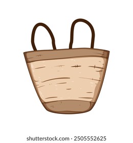 lightweight wicker laundry basket cartoon. portable organizer, home decor, clothes bin lightweight wicker laundry basket sign. isolated symbol vector illustration