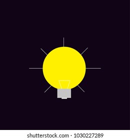 Ligtbulb with light on black background (idea illustration concept)