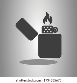 Ligter simple icon with shadow. Flat desing