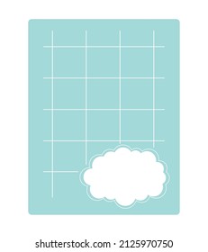 ligth blue daily planner with cloud over white