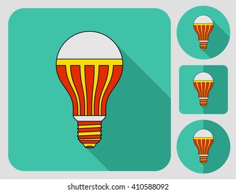 Ligth lamp. Colored outlined icon in flat style with shadow. Vector illustration.