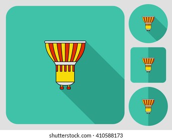 Ligth lamp. Colored outlined icon in flat style with shadow. Vector illustration.
