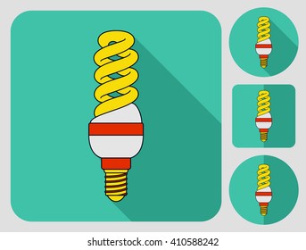 Ligth lamp. Colored outlined icon in flat style with shadow. Vector illustration.