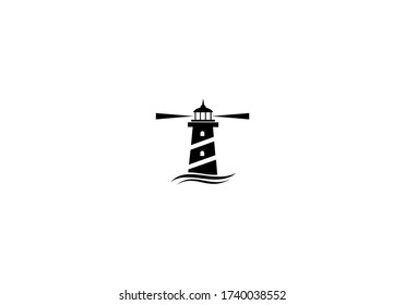 ligthouse tower icon logo ilustration