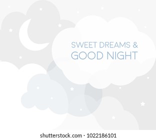 Ligts clouds background. Concept idea. Good night. Place for your text. Vector illustration. EPS 10