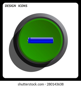 li-ion battery. icon. vector design Green Start button, forward, to continue. Flat design style.