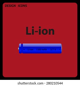 li-ion battery. icon. vector design. Flat design style 