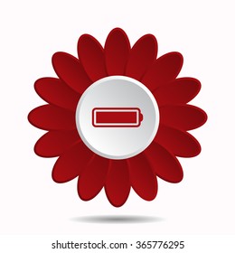 li-ion battery icon, vector illustration. Flat design style, flower icon