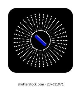 li-ion battery on a black background, vector