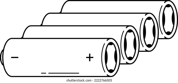 Li-Ion battery pack. Vector outline illustration.
