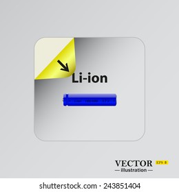 li-ion battery , sticker  self-adhesive paper. Vector illustration EPS 8