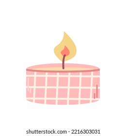 Ligera en candelabro rosa, ilustración plana vectorial sobre fondo blanco