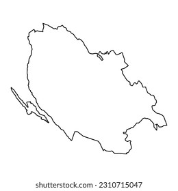 Lika Senj county map, subdivisions of Croatia. Vector illustration.