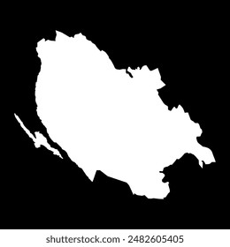 Lika Senj county map, subdivisions of Croatia. Vector illustration.