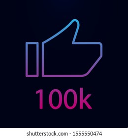 Like 100k nolan icon. Simple thin line, outline vector of online and web icons for ui and ux, website or mobile application