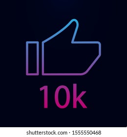 Like 10k nolan icon. Simple thin line, outline vector of online and web icons for ui and ux, website or mobile application