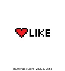 like 8 bit icon heart Pixel art 8-bit for game