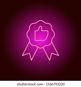 Like, arm vector icon. Element of simple icon for websites, web design, mobile app, info graphics. Pink color. Neon vector