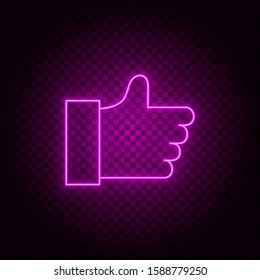Like, arm vector icon. Element of simple icon for websites, web design, mobile app, info graphics. Pink color. Neon vector on dark background