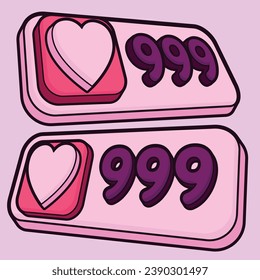Like Badge Sign with Count Number Flat Design Vector Illustration