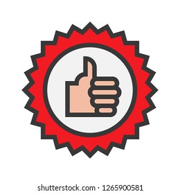 Like badge vector, Online shopping filled design icon editable outline