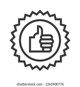 Like badge vector, Online shopping line design icon editable outline
