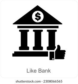 Like Bank and bank icon concept