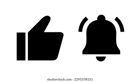 Like and bell icon vector. Subscription concept