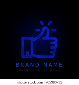 Like blue chromium metallic logo
