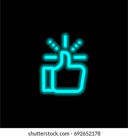 Like blue glowing neon ui ux icon. Glowing sign logo vector