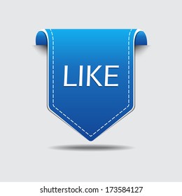 Like Blue Label Vector Icon
