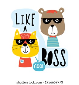 like a boss funny animal cool cartoon