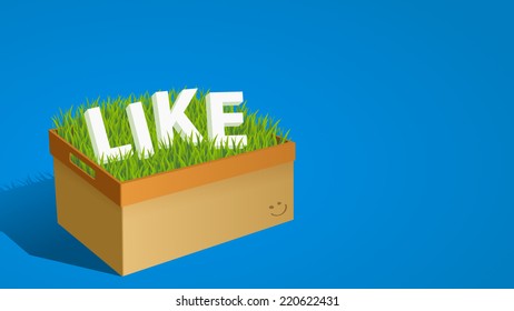Like in the box with green grass