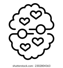 Like brain icon outline vector. Mind training. Positive mental