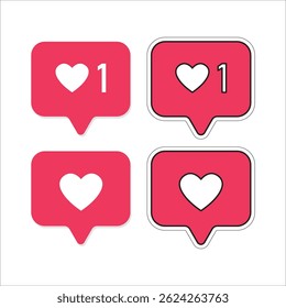 Like Bubble Notification Vector Illustration