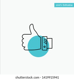 Like, Business, Finger, Hand, Solution, Thumbs turquoise highlight circle point Vector icon