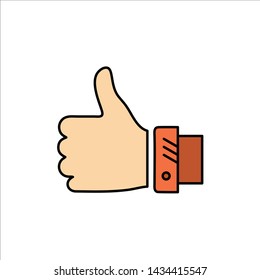 Like, Business, Finger, Hand, Solution, Thumbs  Flat Color Icon. Vector icon banner Template
