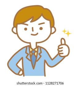 Like! Businessman taking a pose