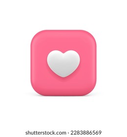 Like button 3d icon social media network favorite vote cyberspace evaluation realistic vector