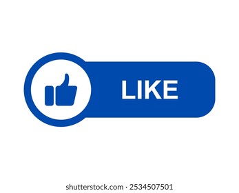 A Like Button with a Blue Thumbs-Up Symbol and Text Illustration