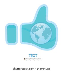 Like button. Go green. Save world. vector illustration.